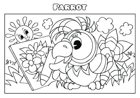 Download Parrot Coloring Book Template How To Make A Parrot Coloring Book