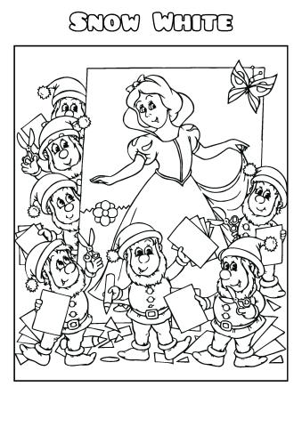 Snow White 2 coloring book template