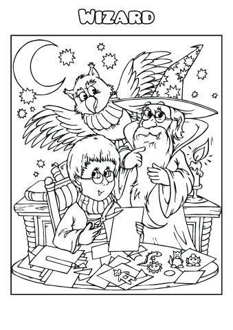wizard coloring book template how to make a wizard