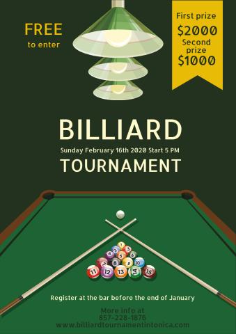 Billiard Tournament 1 poster template