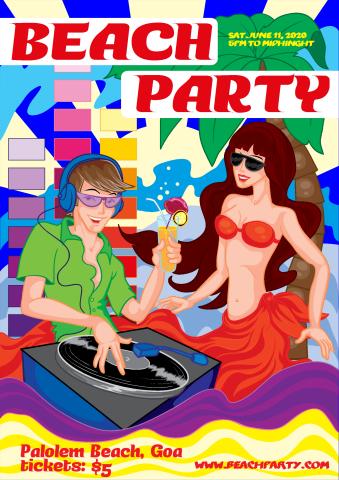 Beach Party 1 poster template