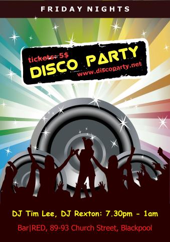 Disco Party poster template