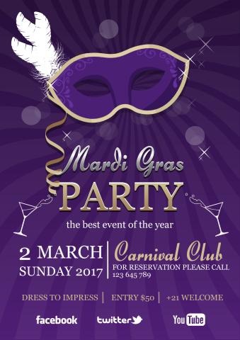 Mardi Gras poster template