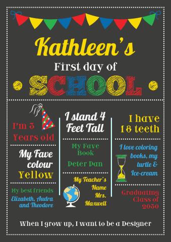 First Day 3 poster template