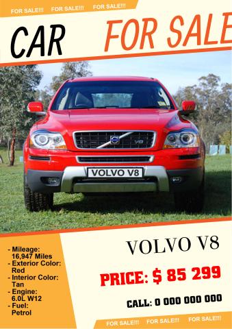 Car for Sale 2 poster template