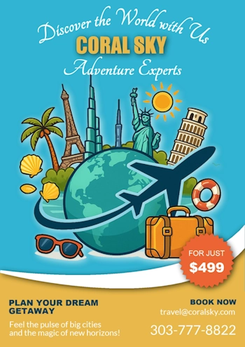 Travel poster template selection in Ronyasoft Poster Designer
