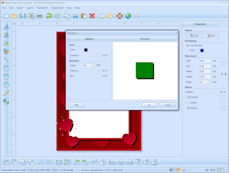 Shadow effect properties