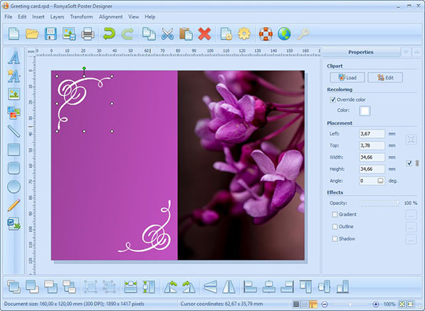 The Clipart Properties Window