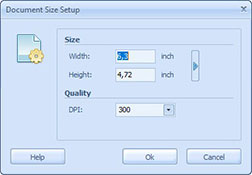 Document Size Setup Dialog Box