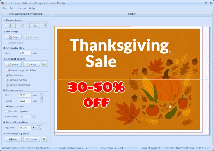 Poster Printer interface